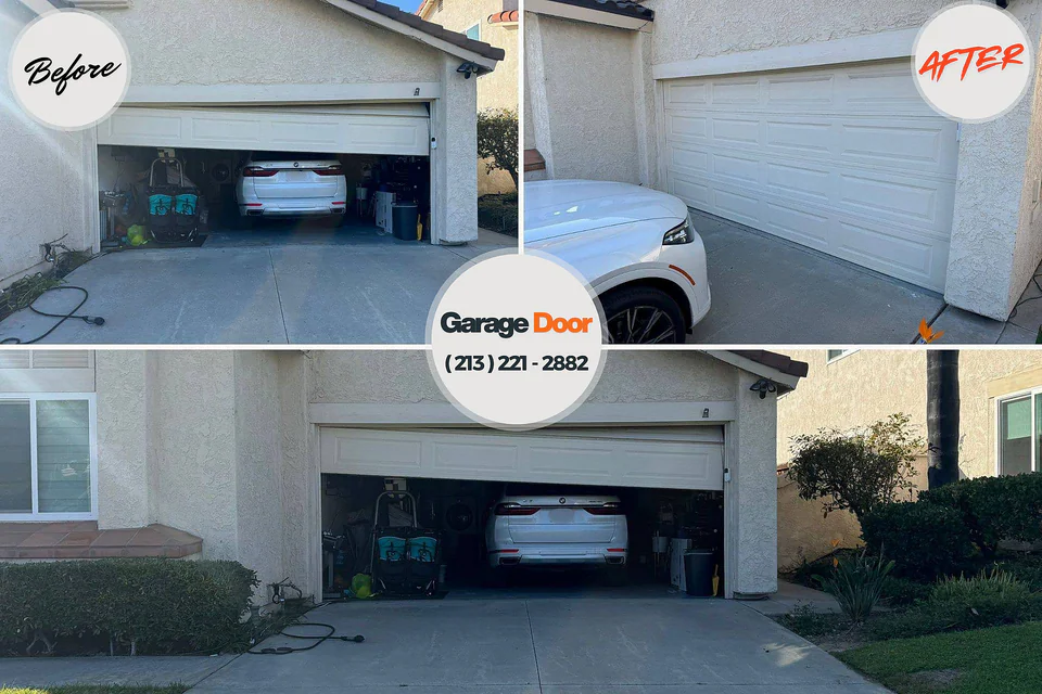 Before and after: garage door repair Kinnelon, NJ